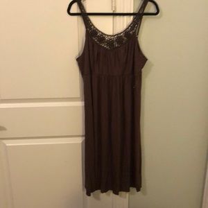 New Brown knit slip style empire waist dress